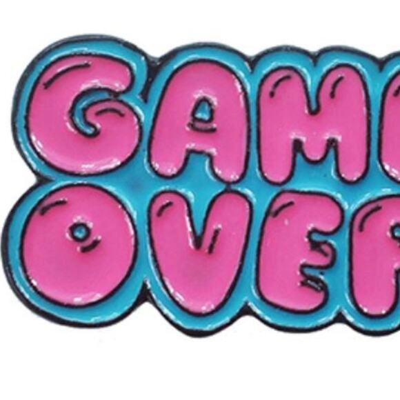 Pixelated Game Over Pin Brooch - Picture 2 of 3